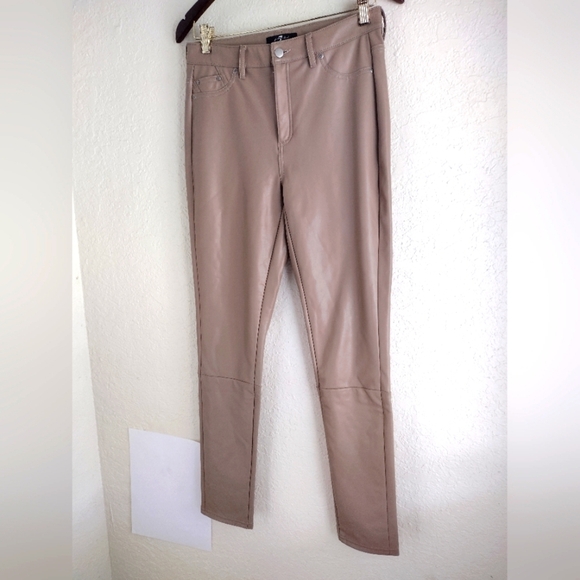 7 For All Mankind vegan leather high rise skinny pants - Picture 4 of 6